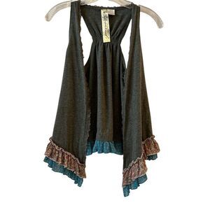 Spoiled Women's Gothic Cosplay Ruffled Sleeveless Vest Blouse Multicolor Size S